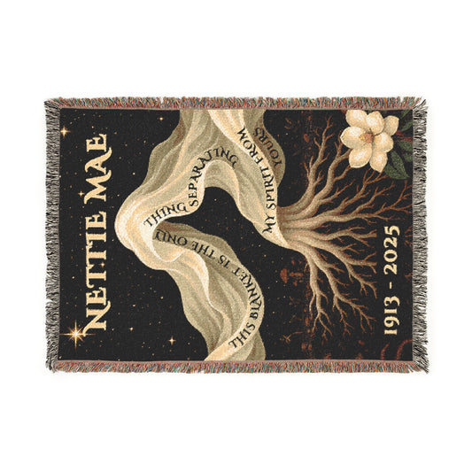 The Only Thing Separating Our Spirits – Memorial Woven Blanket