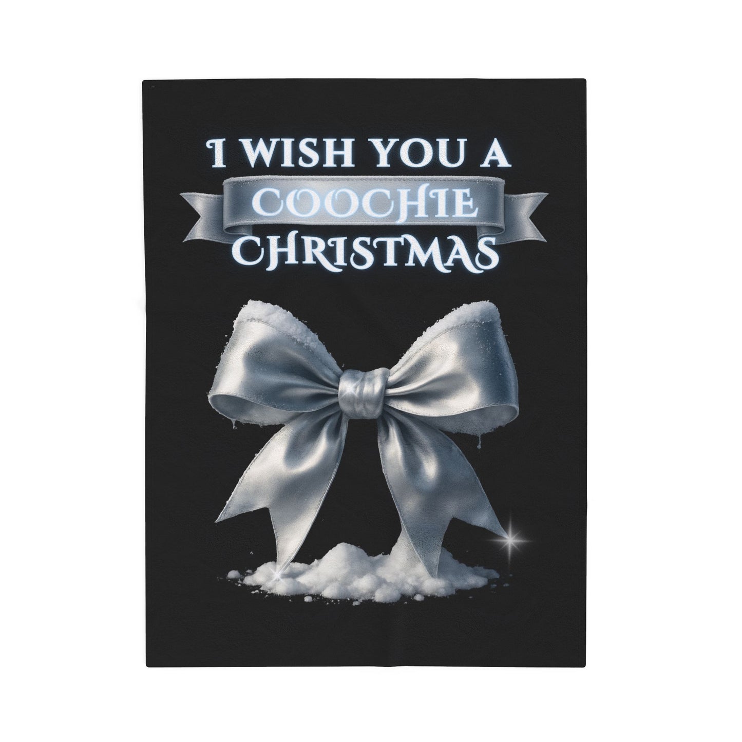 Velveteen Plush Blanket — "I Wish You a Coochie Christmas" Cozy Holiday Throw